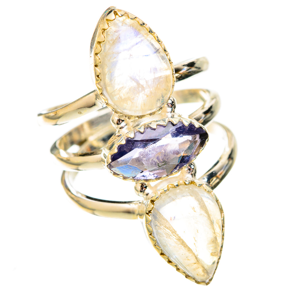 Rainbow Moonstone Rings handcrafted by Anasilvercos - RING122960 - Photo 2