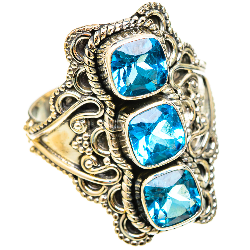 Swiss Blue Topaz Rings handcrafted by Anasilvercos - RING122996 - Photo 2
