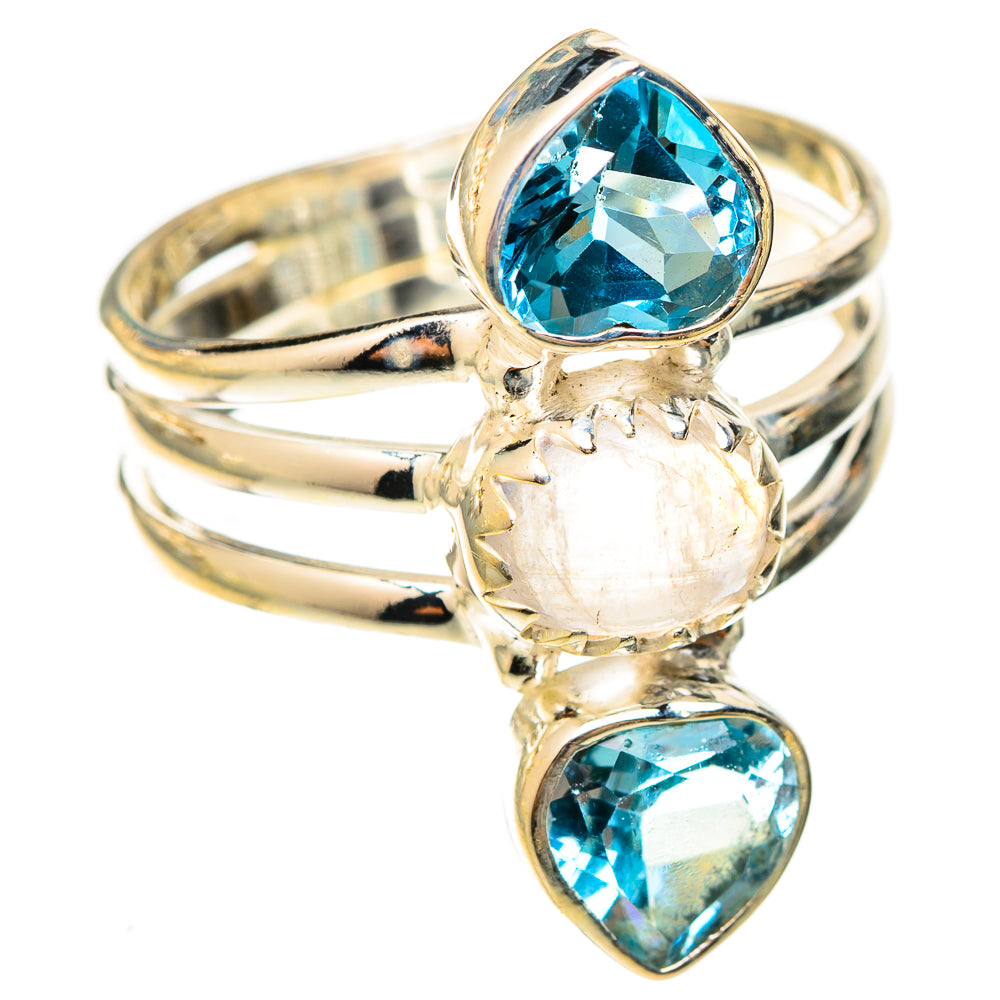 Rainbow Moonstone Rings handcrafted by Anasilvercos - RING123017 - Photo 2