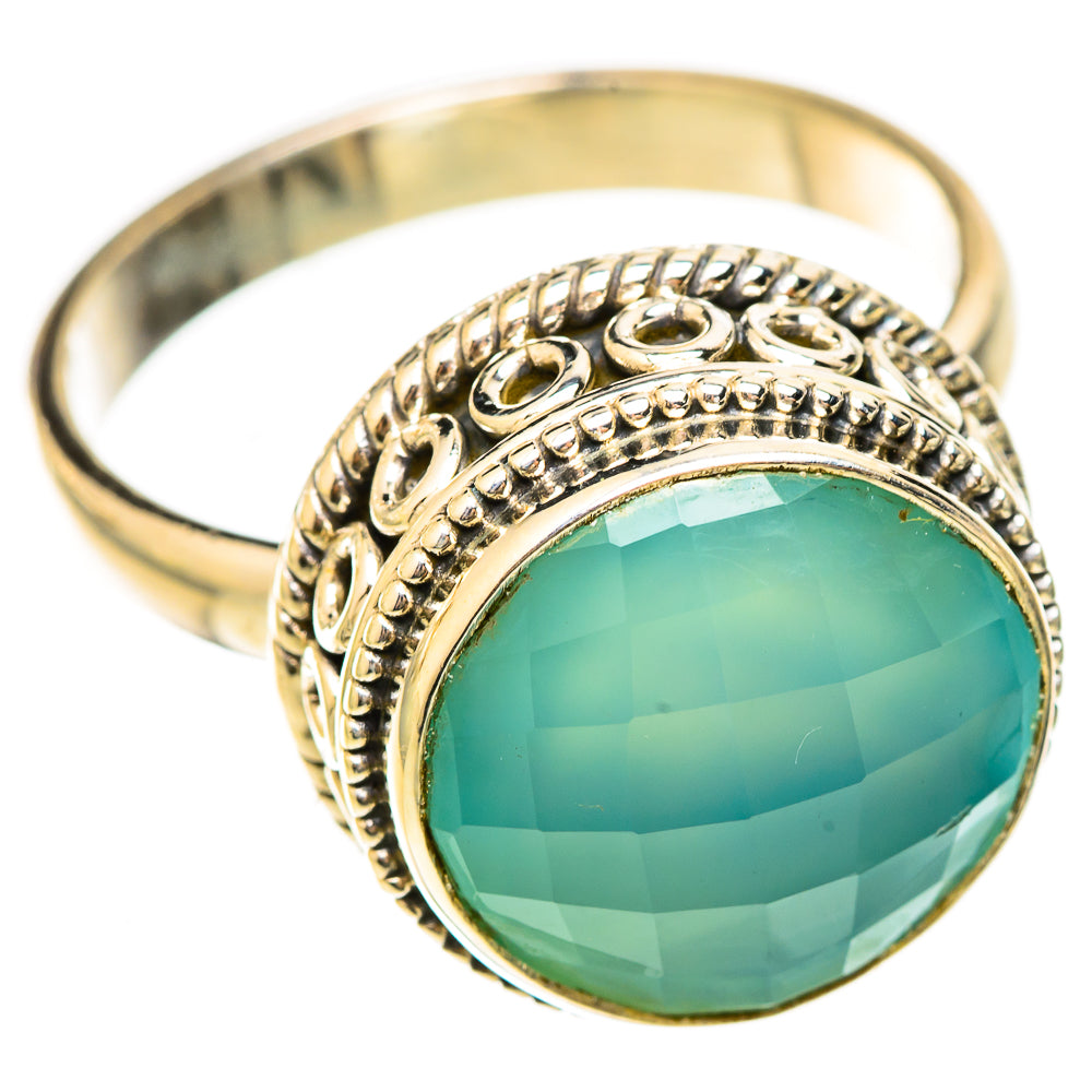 Aqua Chalcedony Rings handcrafted by Anasilvercos - RING123019 - Photo 2