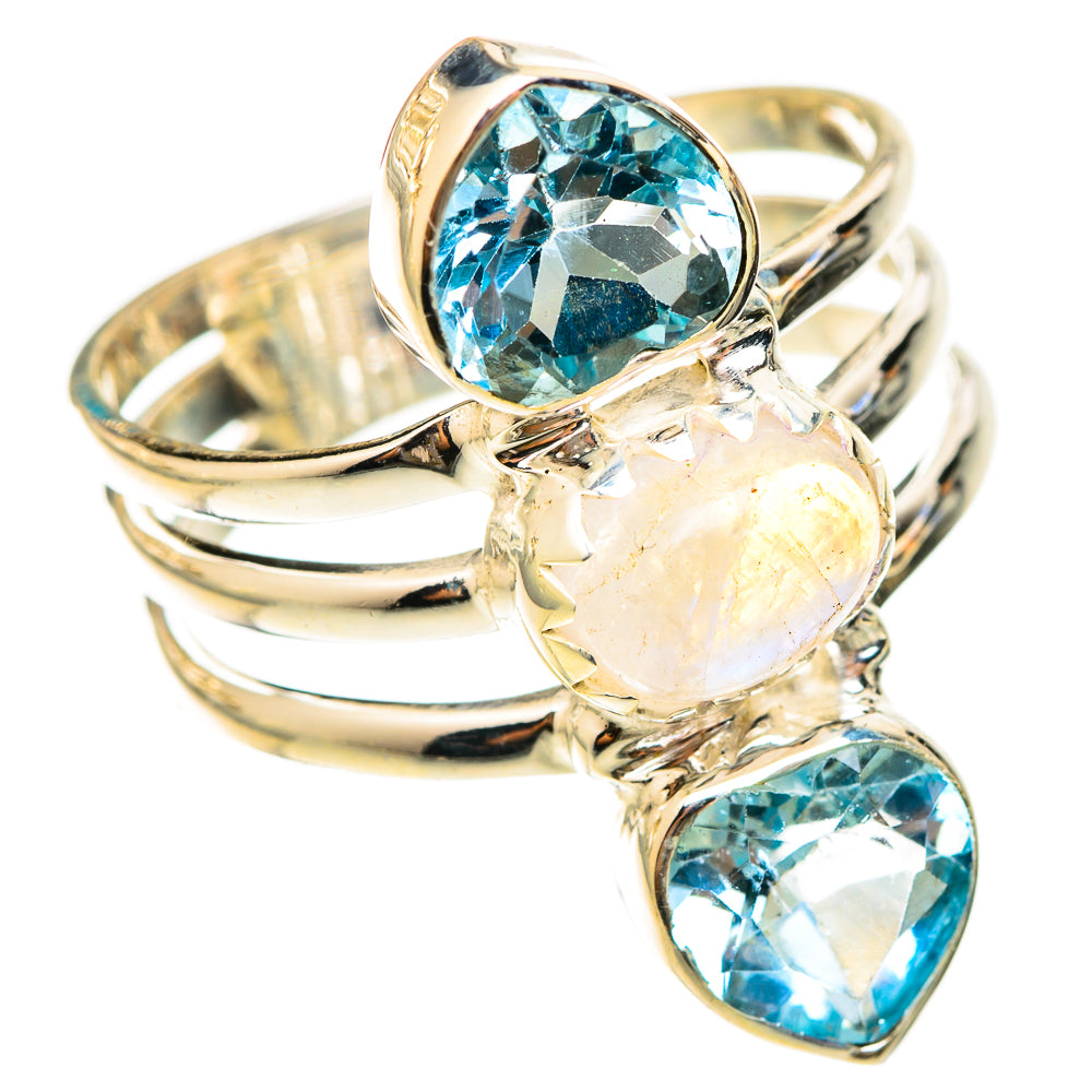 Rainbow Moonstone Rings handcrafted by Anasilvercos - RING123059 - Photo 2