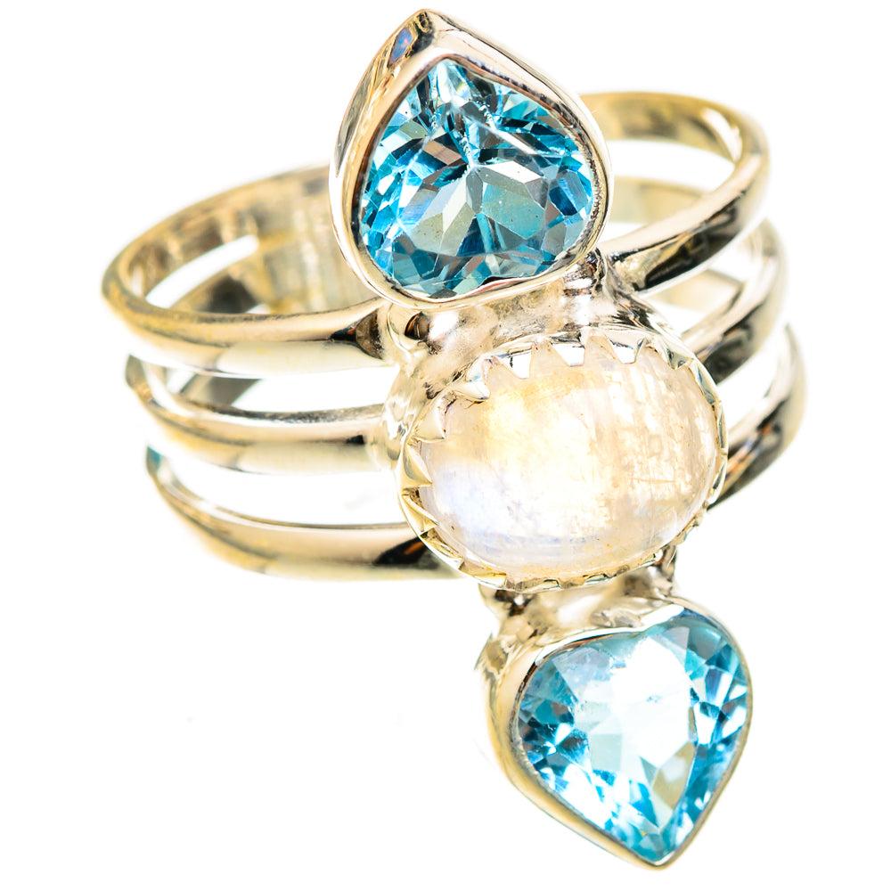 Rainbow Moonstone Rings handcrafted by Anasilvercos - RING123076 - Photo 2