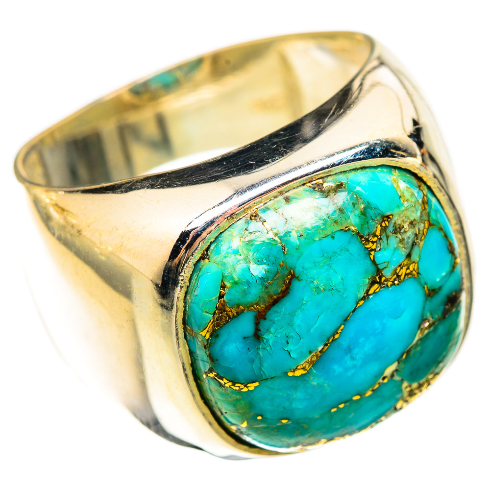 Blue Copper Composite Turquoise Rings handcrafted by Anasilvercos - RING123093 - Photo 2
