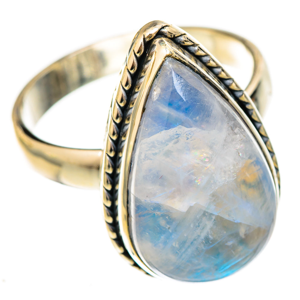 Rainbow Moonstone Rings handcrafted by Anasilvercos - RING123095 - Photo 2