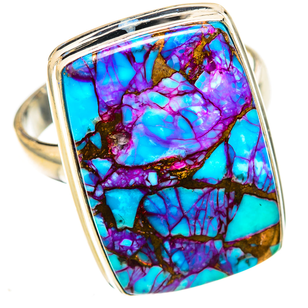 Purple Copper Composite Turquoise Rings handcrafted by Anasilvercos - RING123145 - Photo 2