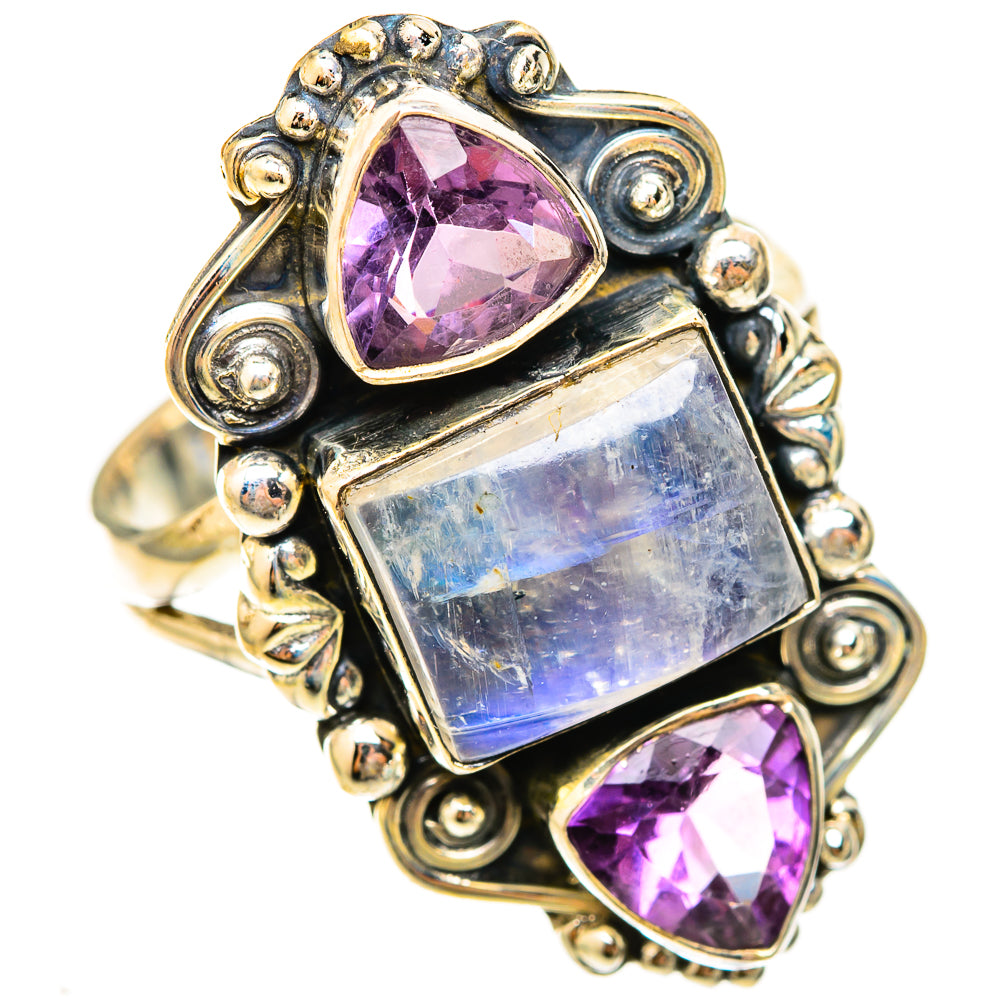 Rainbow Moonstone Rings handcrafted by Anasilvercos - RING123147 - Photo 2