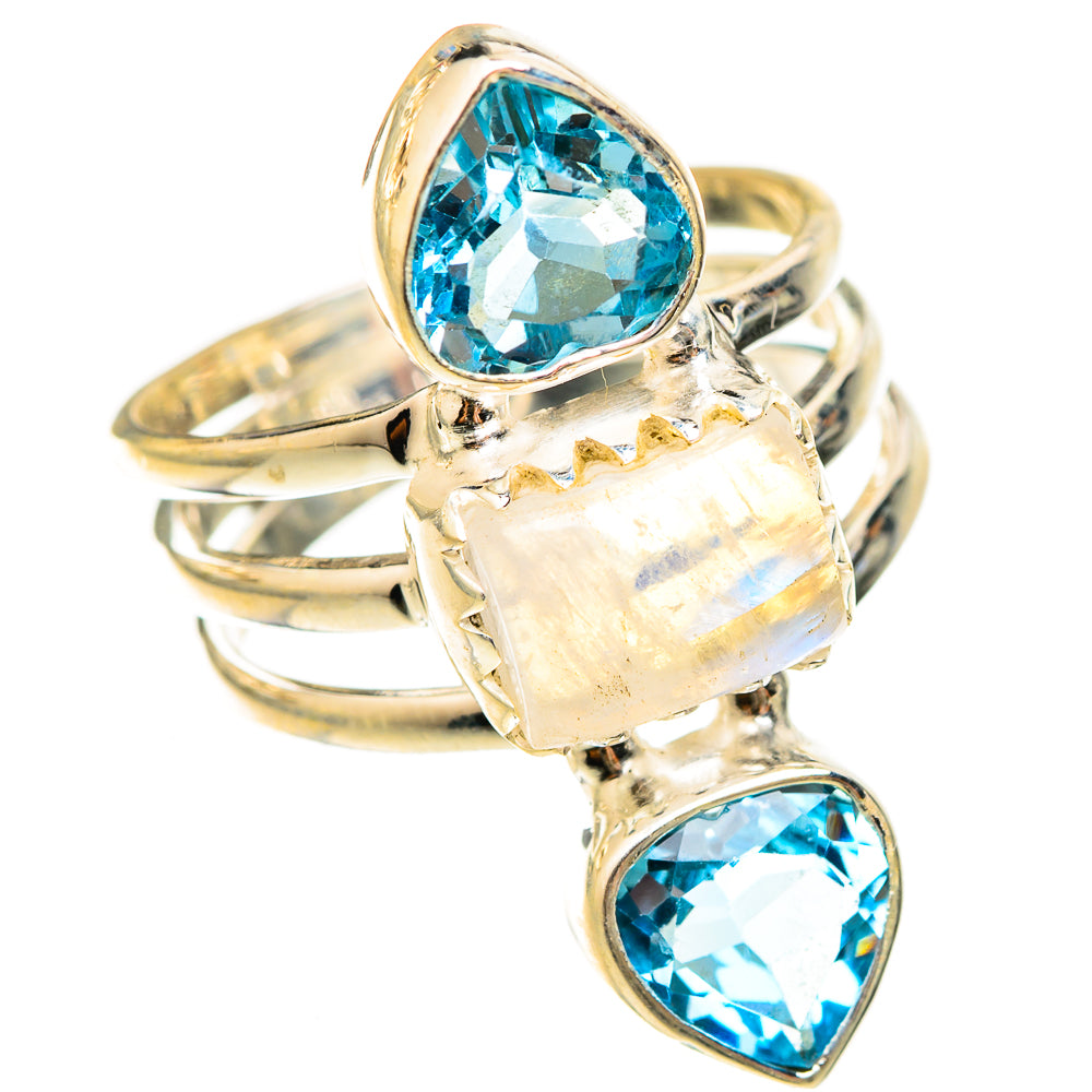 Rainbow Moonstone Rings handcrafted by Anasilvercos - RING123160 - Photo 2