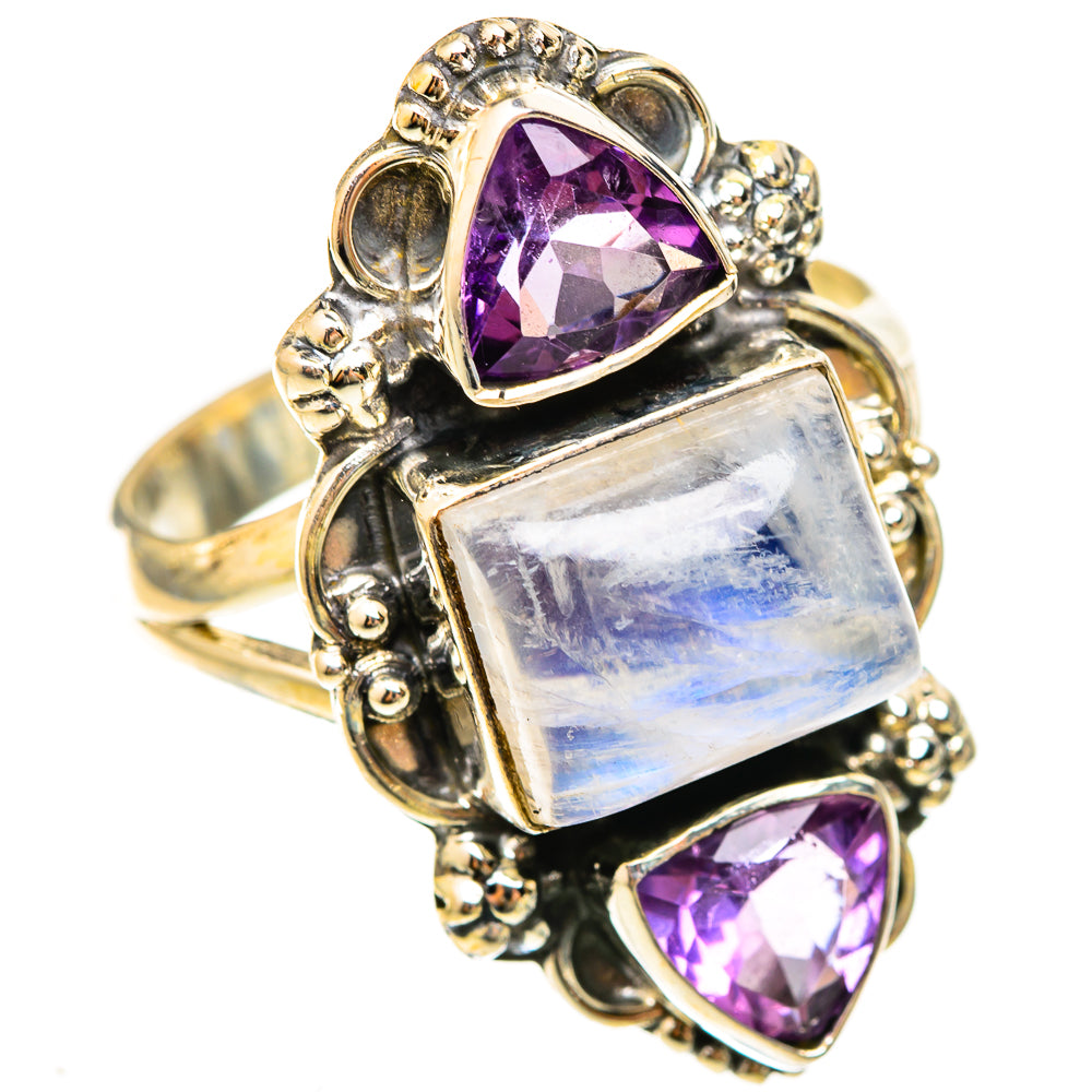Rainbow Moonstone Rings handcrafted by Anasilvercos - RING123166 - Photo 2