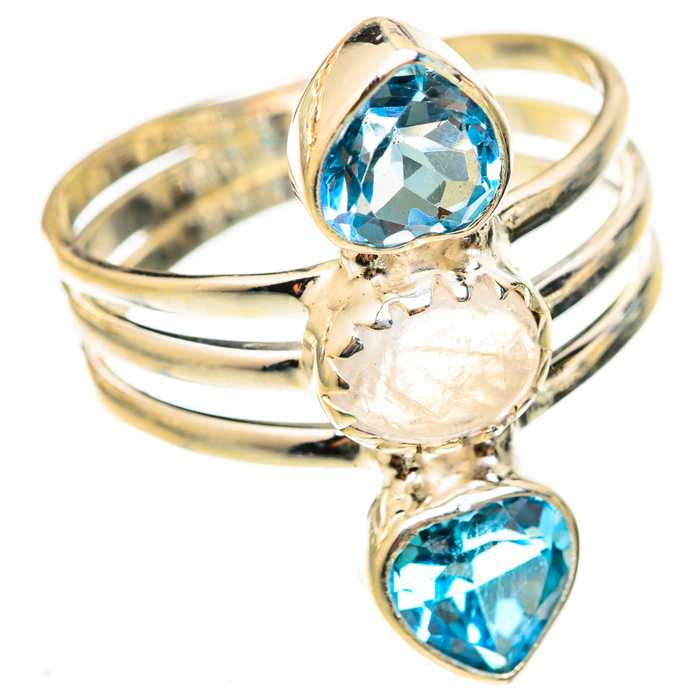 Rainbow Moonstone Rings handcrafted by Anasilvercos - RING123196 - Photo 2
