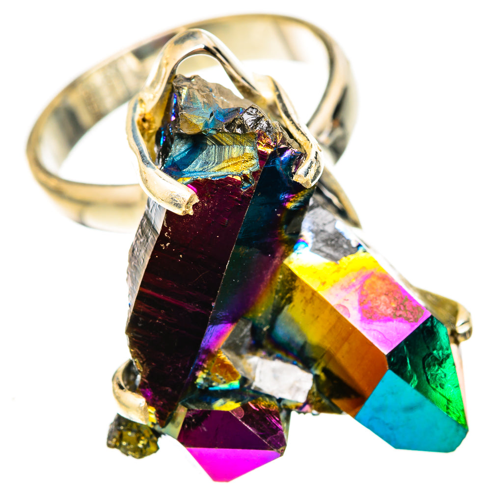 Titanium Sunshine Druzy Rings handcrafted by Anasilvercos - RING123241 - Photo 2