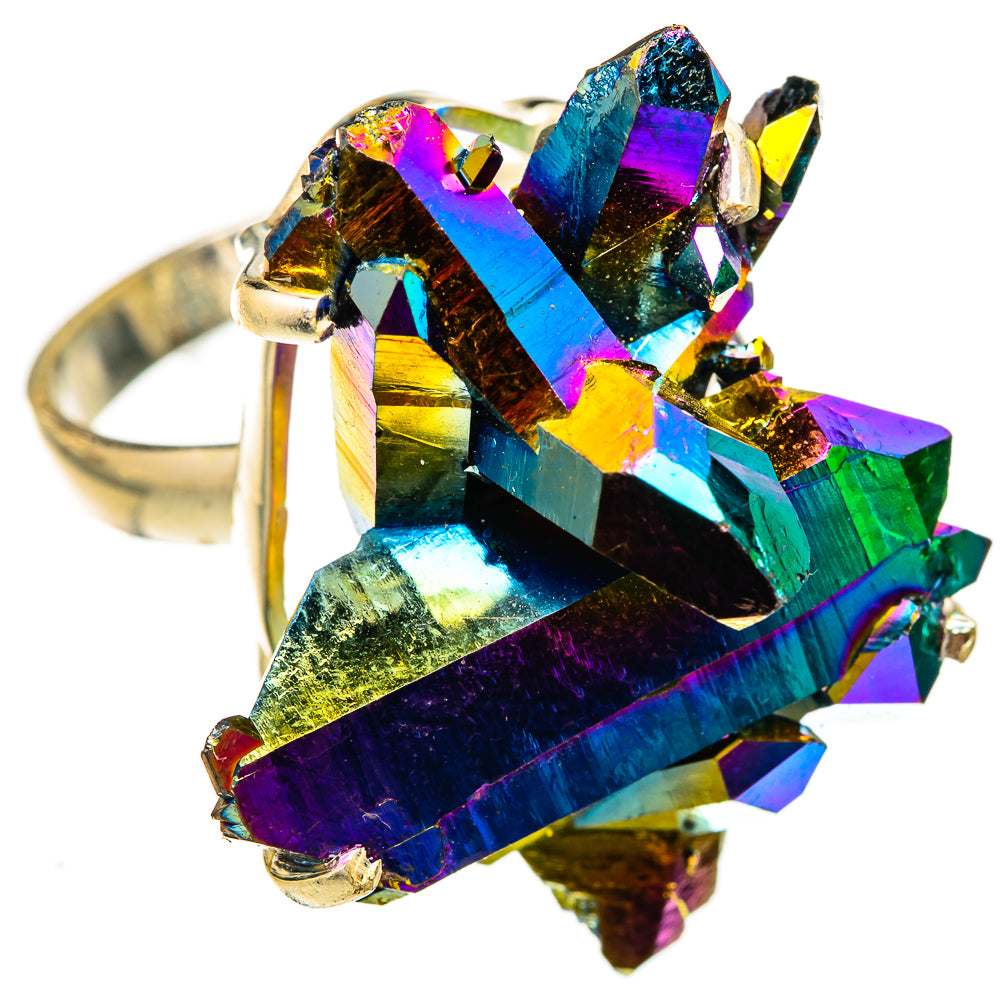 Titanium Sunshine Druzy Rings handcrafted by Anasilvercos - RING123258 - Photo 2