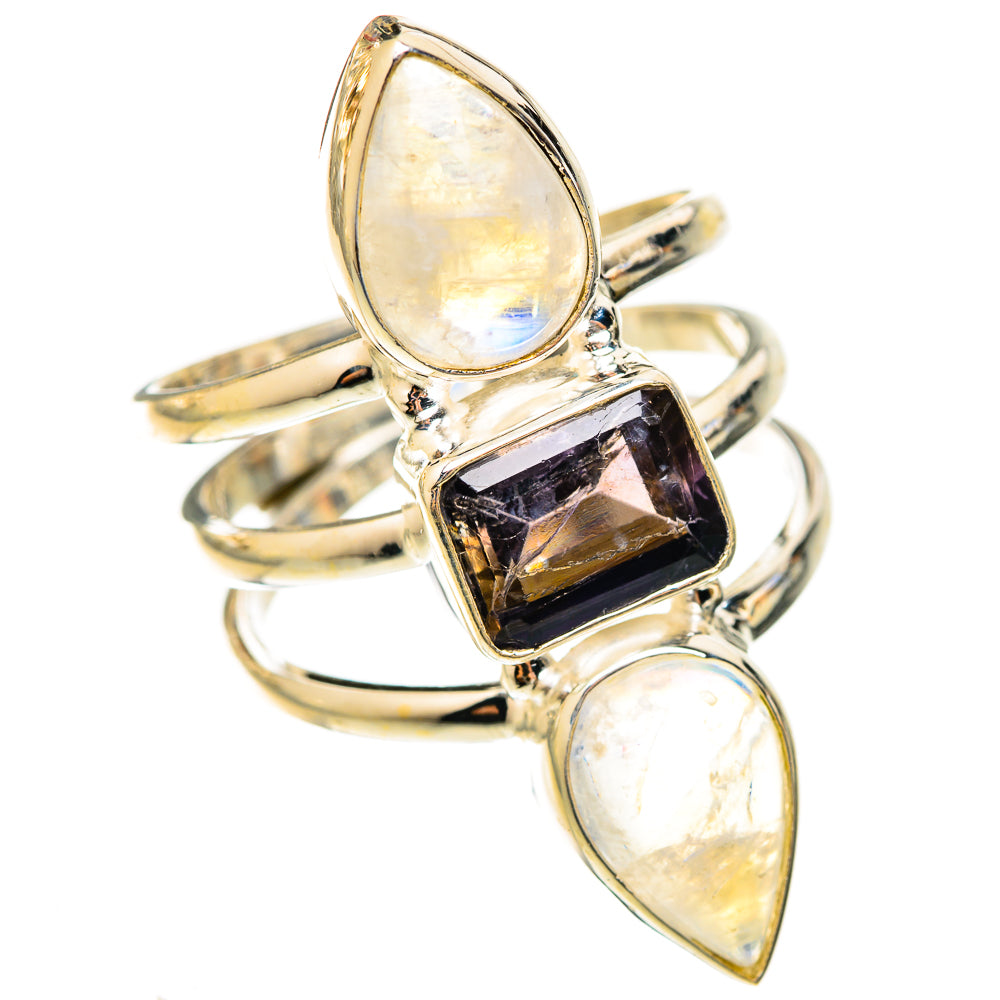 Rainbow Moonstone Rings handcrafted by Anasilvercos - RING123273 - Photo 2
