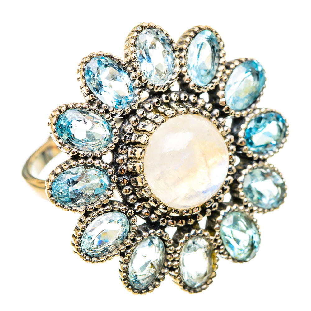 Rainbow Moonstone Rings handcrafted by Anasilvercos - RING123281 - Photo 2