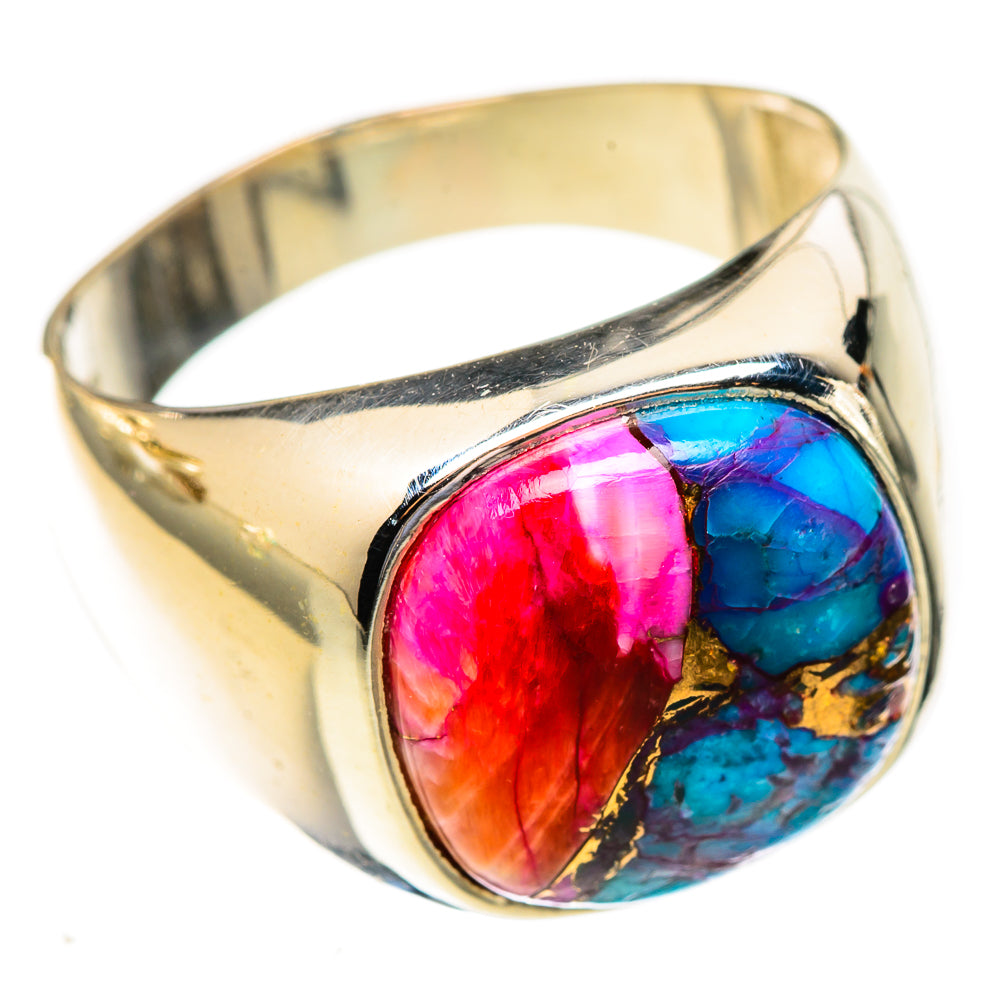 Kingman Pink Dahlia Turquoise Rings handcrafted by Anasilvercos - RING123301 - Photo 2