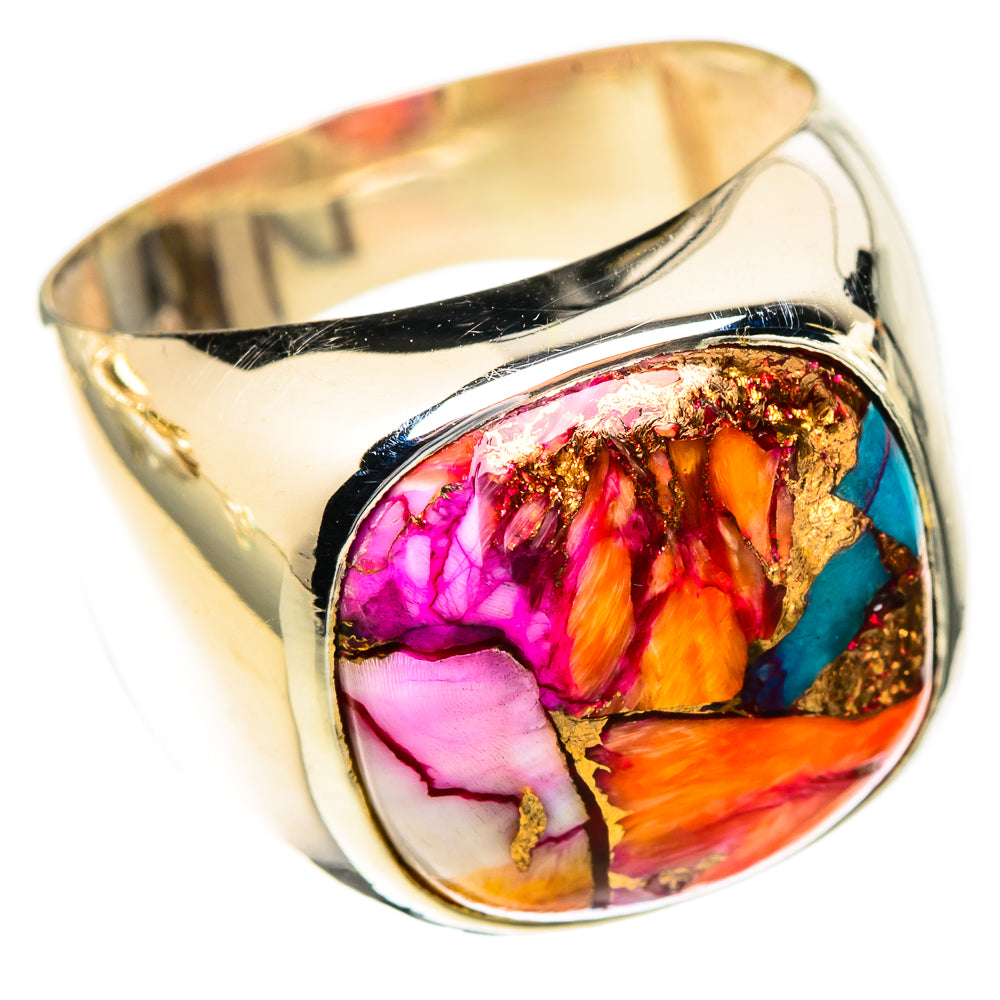 Kingman Pink Dahlia Turquoise Rings handcrafted by Anasilvercos - RING123342 - Photo 2