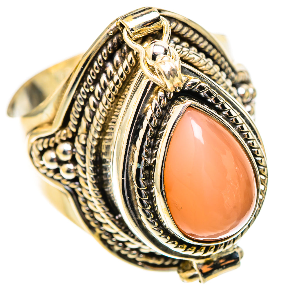 Peach Moonstone Rings handcrafted by Anasilvercos - RING123355 - Photo 2