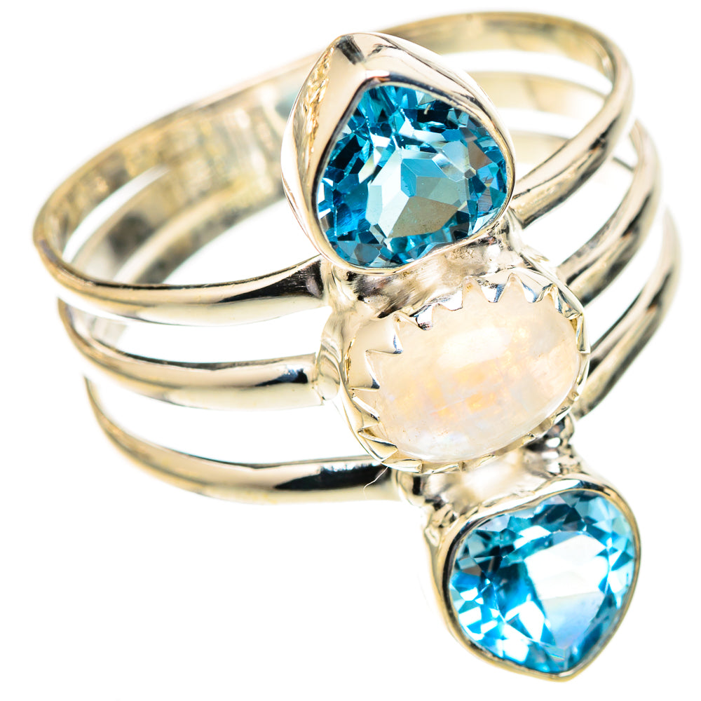 Rainbow Moonstone Rings handcrafted by Anasilvercos - RING123364 - Photo 2