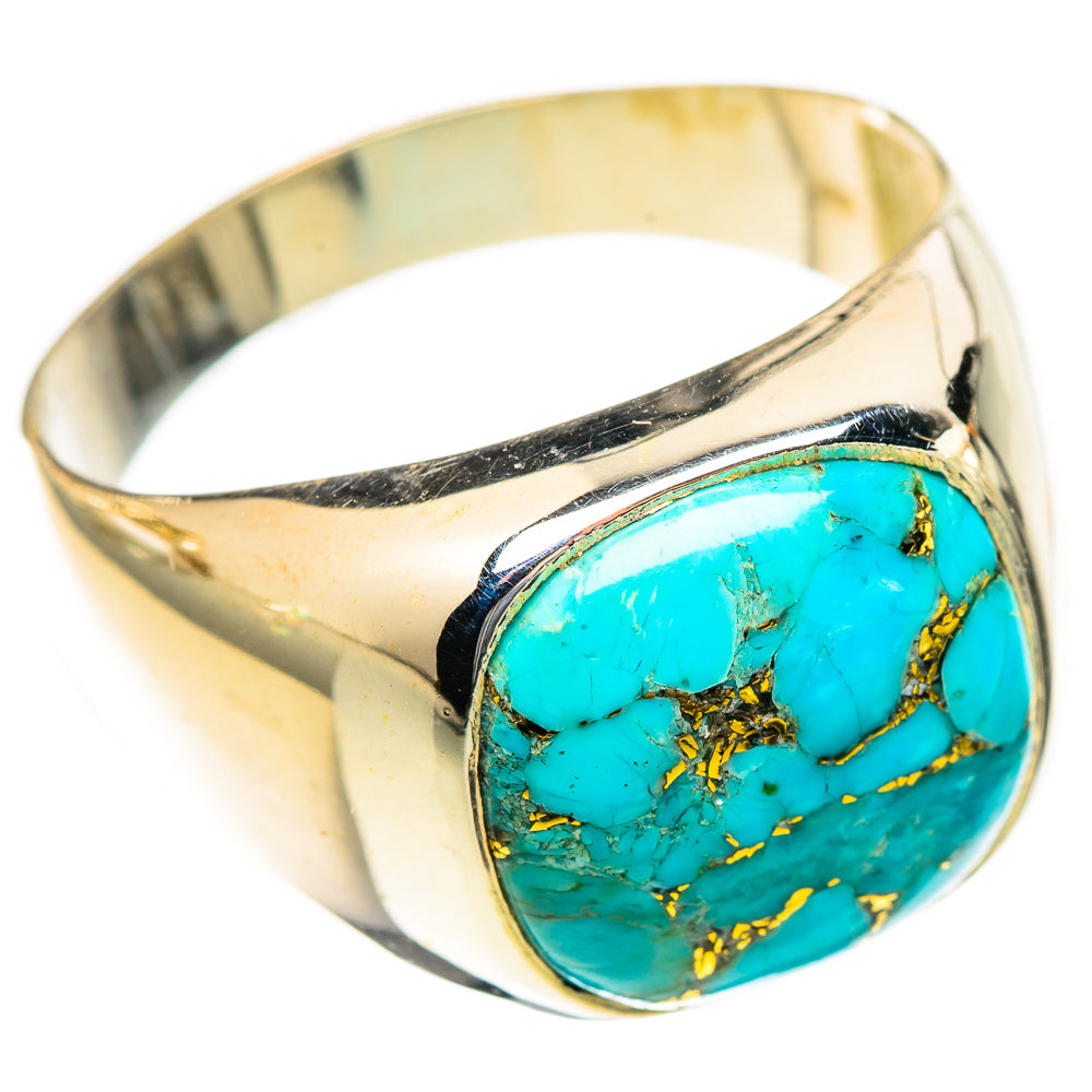Blue Copper Composite Turquoise Rings handcrafted by Anasilvercos - RING123385 - Photo 2