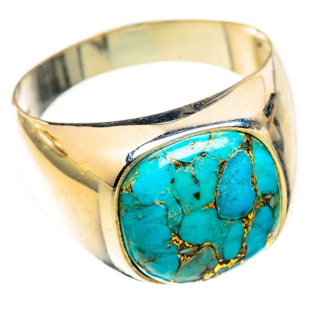 Blue Copper Composite Turquoise Rings handcrafted by Anasilvercos - RING123420 - Photo 2
