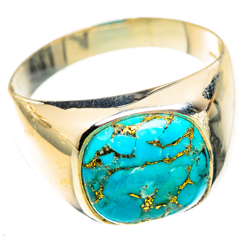 Blue Copper Composite Turquoise Rings handcrafted by Anasilvercos - RING123475 - Photo 2