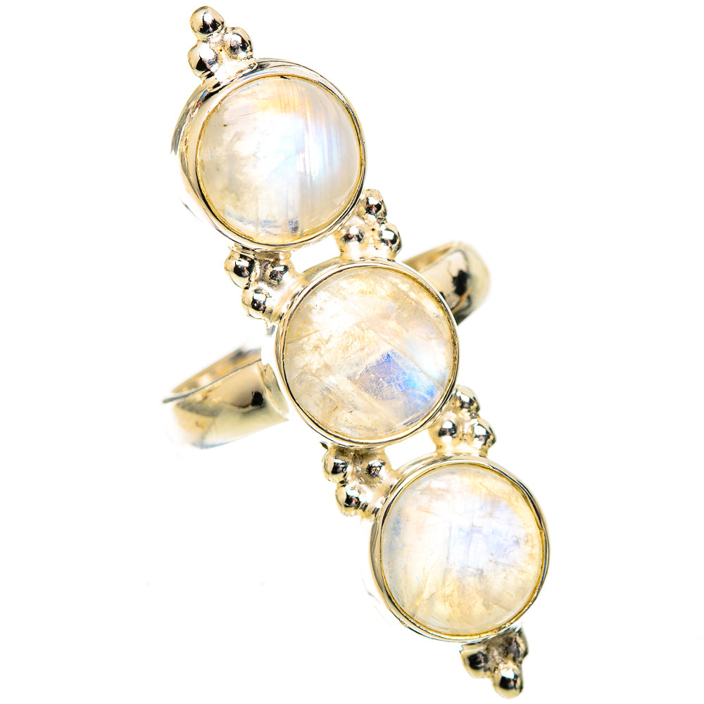 Rainbow Moonstone Rings handcrafted by Anasilvercos - RING123501 - Photo 2
