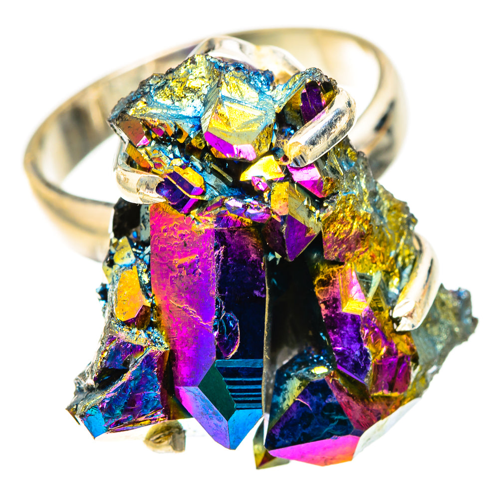 Titanium Sunshine Druzy Rings handcrafted by Anasilvercos - RING123502 - Photo 2