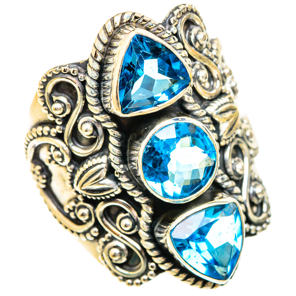 Swiss Blue Topaz Rings handcrafted by Anasilvercos - RING123508 - Photo 2
