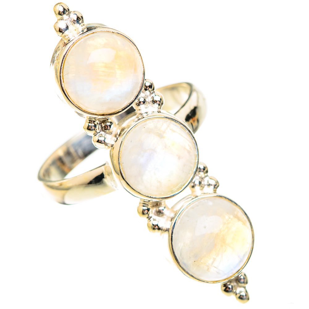 Rainbow Moonstone Rings handcrafted by Anasilvercos - RING123545 - Photo 2