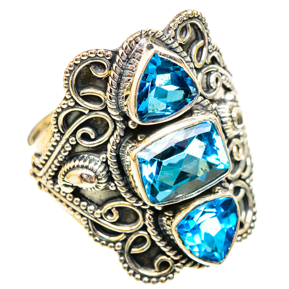 Swiss Blue Topaz Rings handcrafted by Anasilvercos - RING123567 - Photo 2