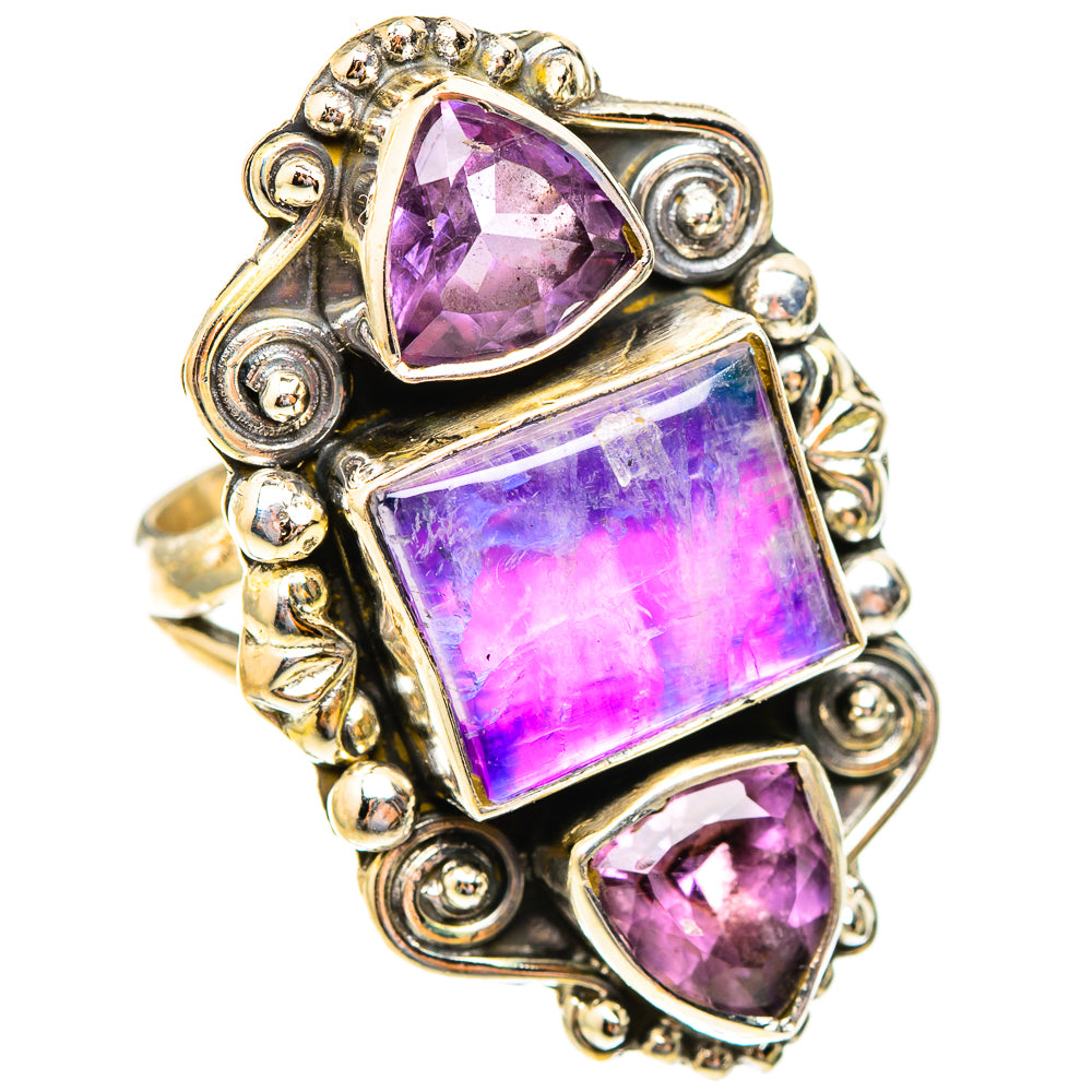 Rainbow Moonstone Rings handcrafted by Anasilvercos - RING123572 - Photo 2