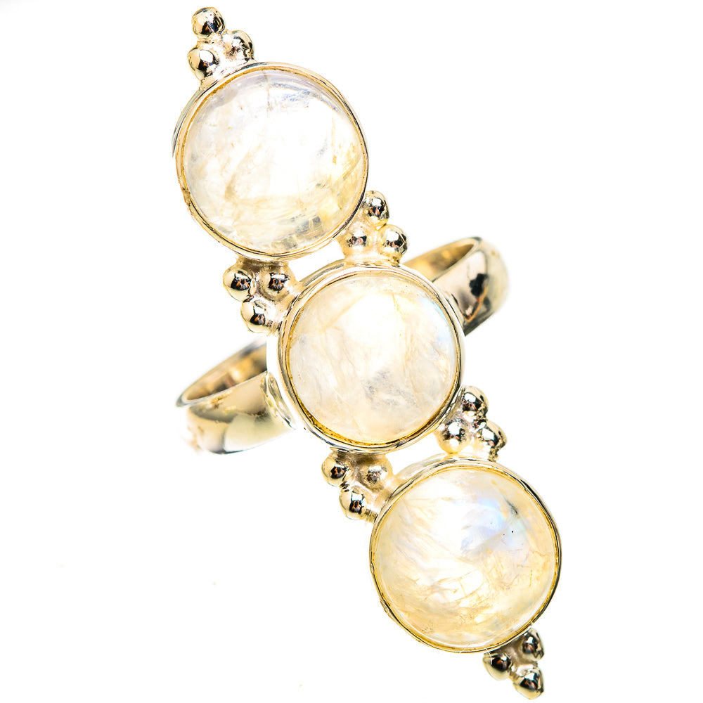 Rainbow Moonstone Rings handcrafted by Anasilvercos - RING123576 - Photo 2