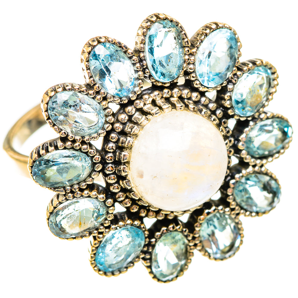 Rainbow Moonstone Rings handcrafted by Anasilvercos - RING123579 - Photo 2