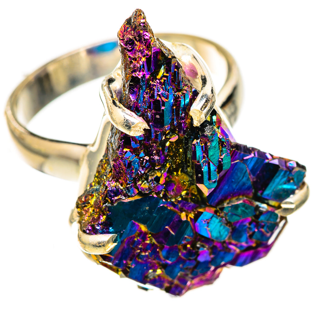 Titanium Sunshine Druzy Rings handcrafted by Anasilvercos - RING123644 - Photo 2