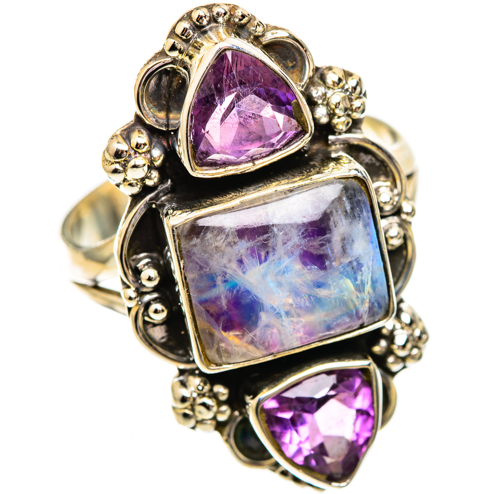 Rainbow Moonstone Rings handcrafted by Anasilvercos - RING123661 - Photo 2