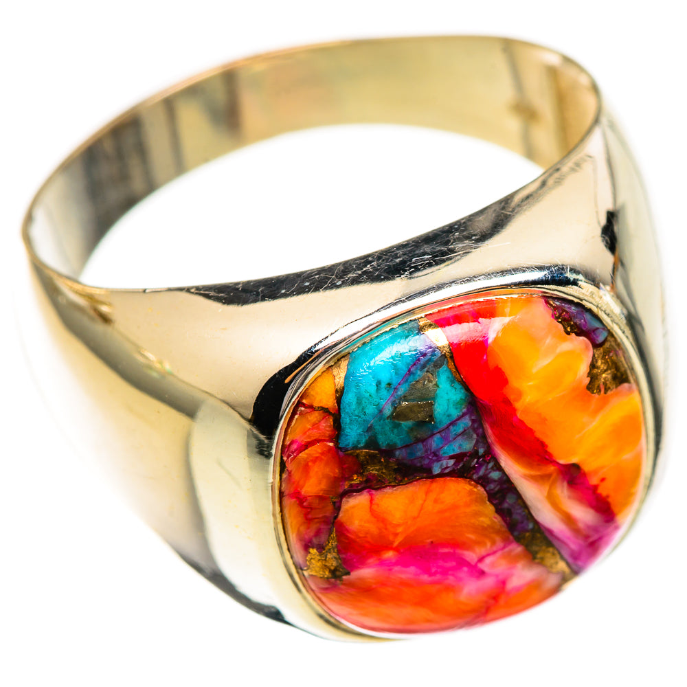 Kingman Pink Dahlia Turquoise Rings handcrafted by Anasilvercos - RING123666 - Photo 2