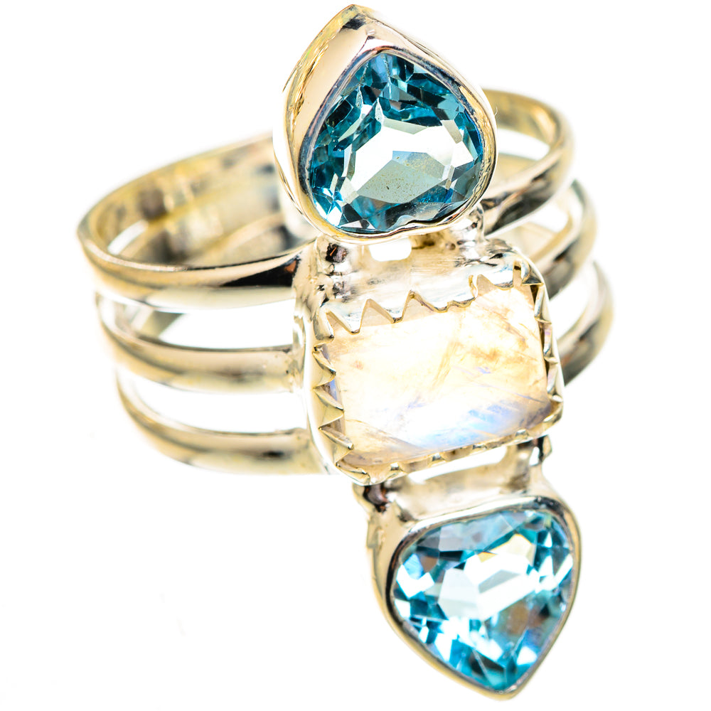 Rainbow Moonstone Rings handcrafted by Anasilvercos - RING123673 - Photo 2