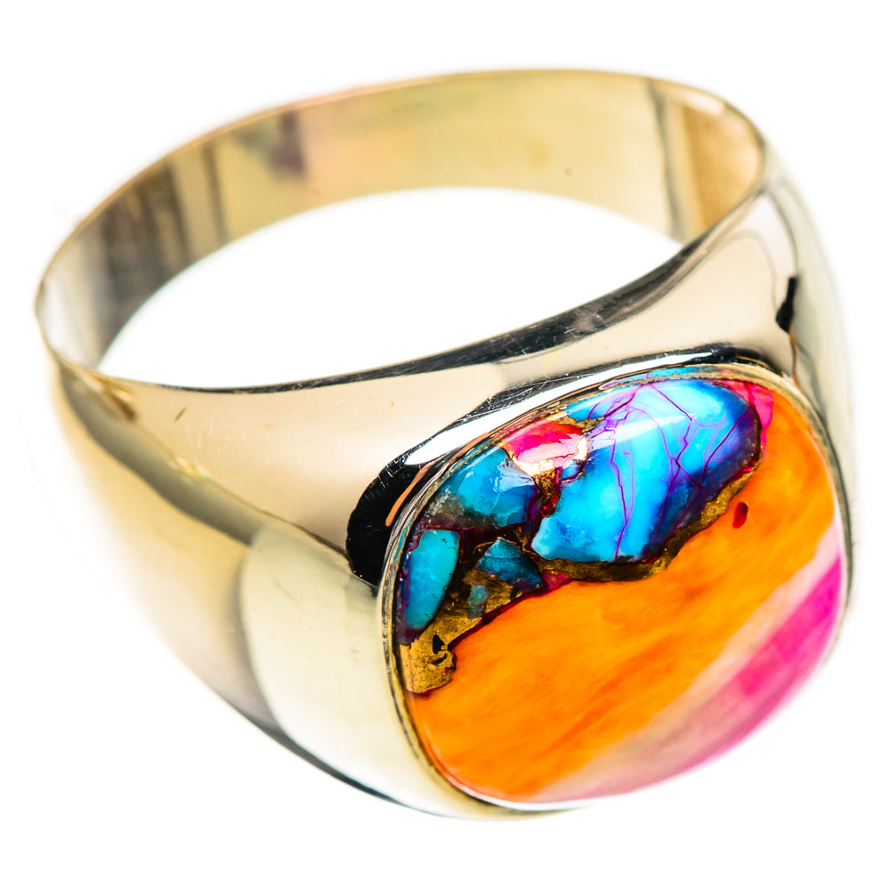 Kingman Pink Dahlia Turquoise Rings handcrafted by Anasilvercos - RING123682 - Photo 2