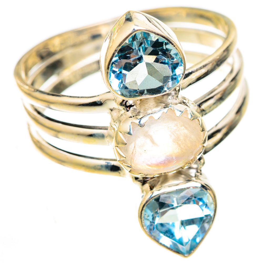 Rainbow Moonstone Rings handcrafted by Anasilvercos - RING123690 - Photo 2