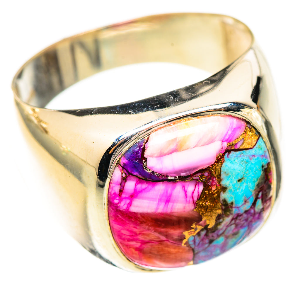 Kingman Pink Dahlia Turquoise Rings handcrafted by Anasilvercos - RING123699 - Photo 2