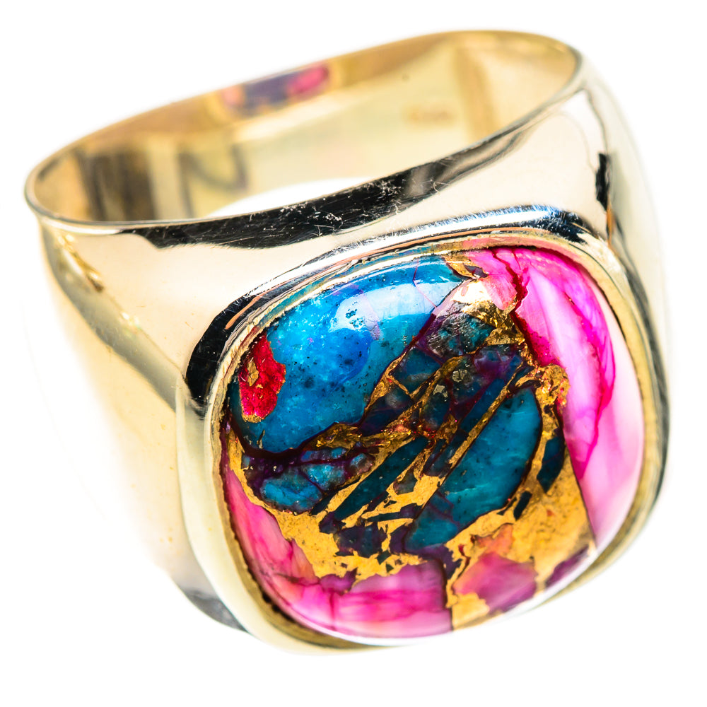 Kingman Pink Dahlia Turquoise Rings handcrafted by Anasilvercos - RING123700 - Photo 2