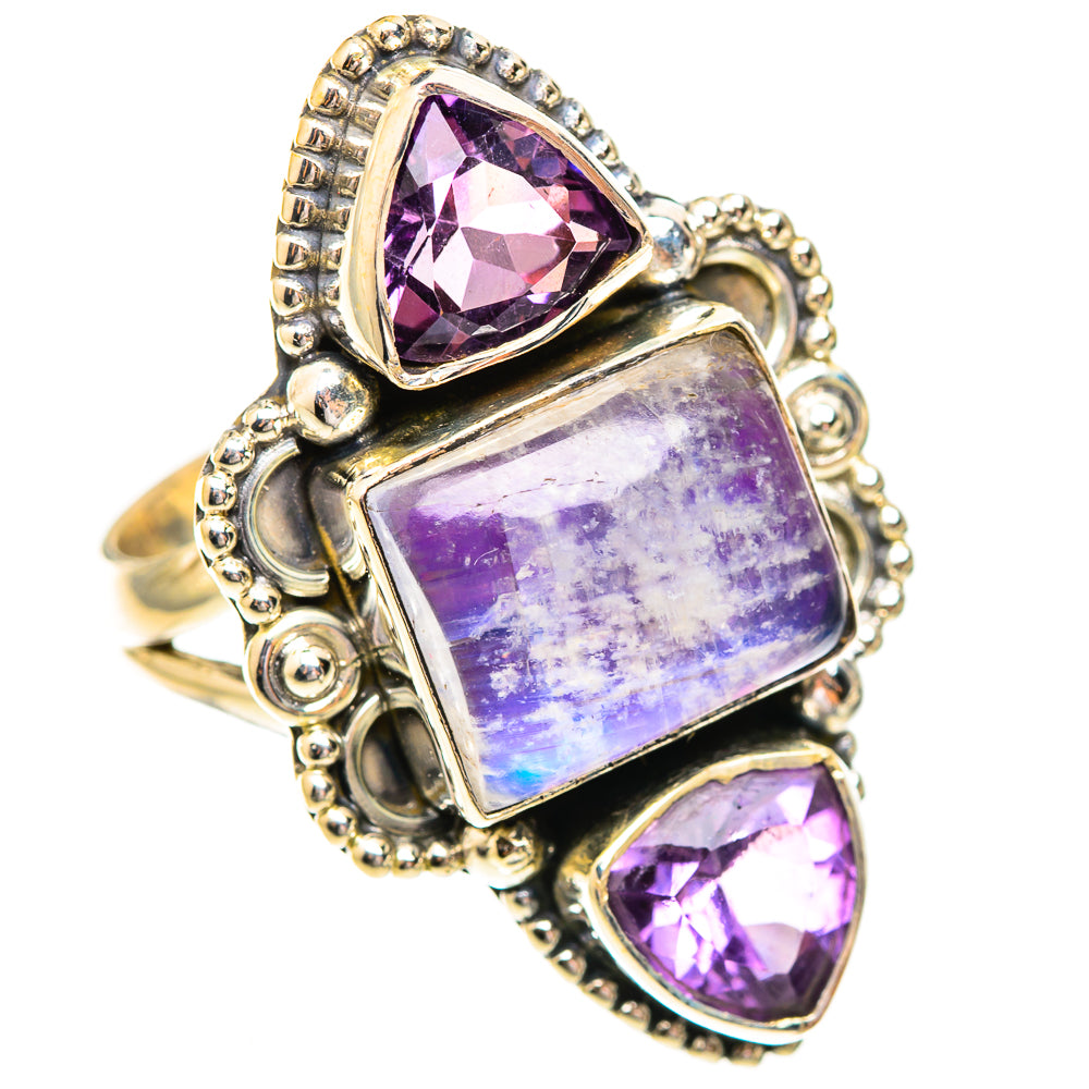 Rainbow Moonstone Rings handcrafted by Anasilvercos - RING123729 - Photo 2