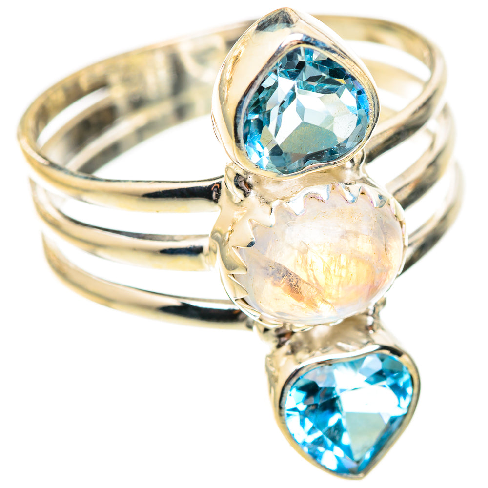 Rainbow Moonstone Rings handcrafted by Anasilvercos - RING123734 - Photo 2