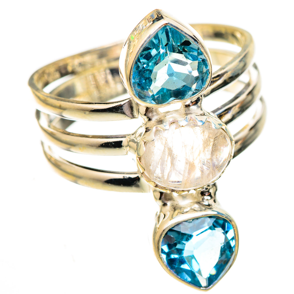 Rainbow Moonstone Rings handcrafted by Anasilvercos - RING123745 - Photo 2