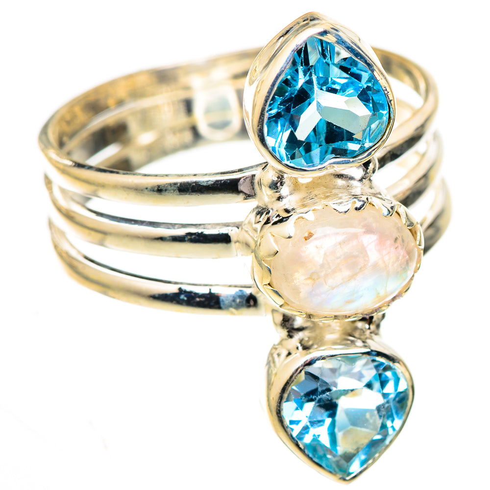 Rainbow Moonstone Rings handcrafted by Anasilvercos - RING123790 - Photo 2