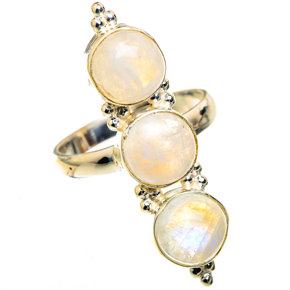 Rainbow Moonstone Rings handcrafted by Anasilvercos - RING123821 - Photo 2