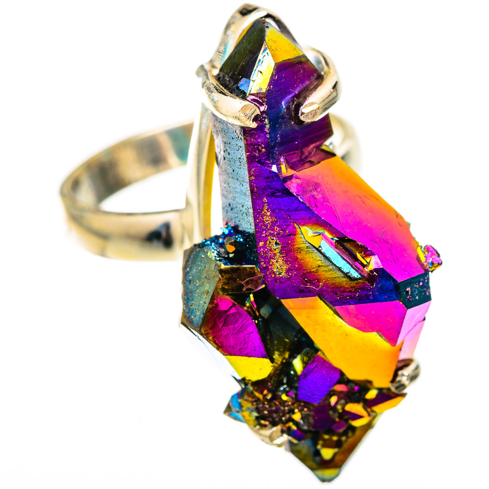 Titanium Sunshine Druzy Rings handcrafted by Anasilvercos - RING123846 - Photo 2