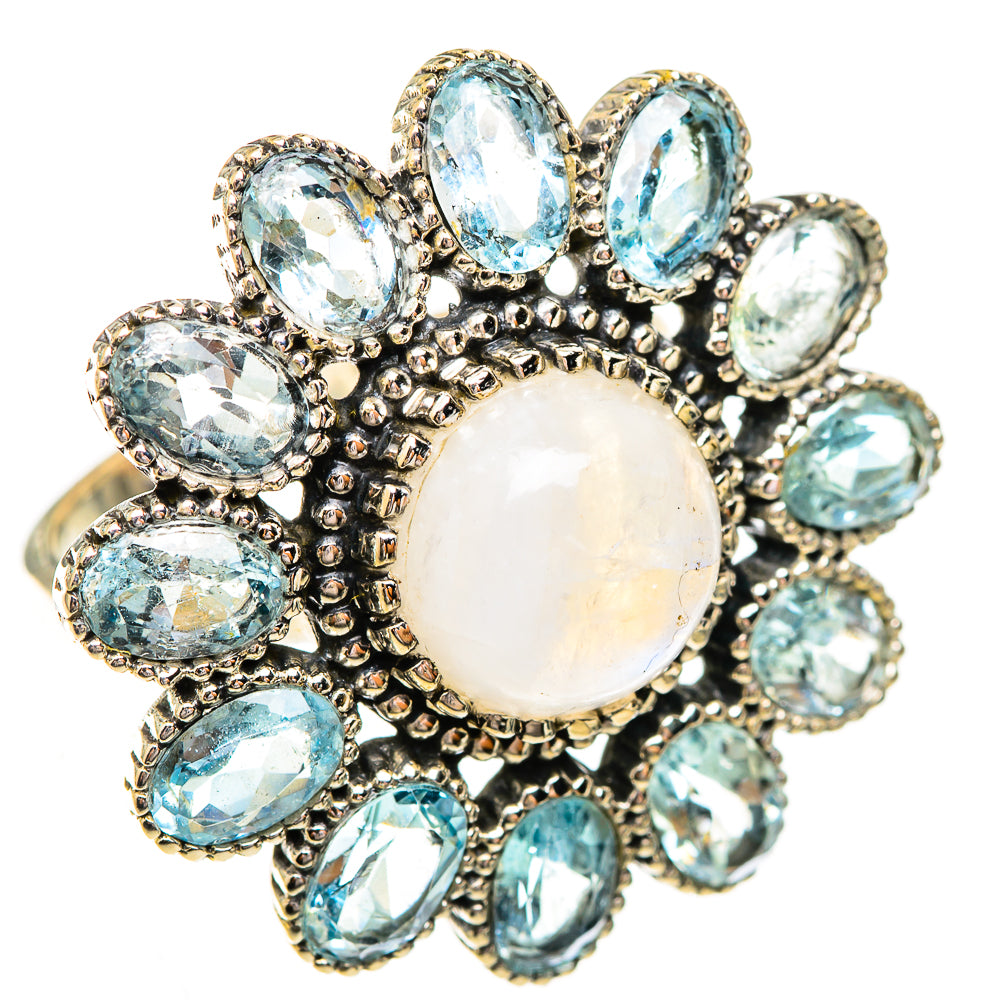 Rainbow Moonstone Rings handcrafted by Anasilvercos - RING123855 - Photo 2