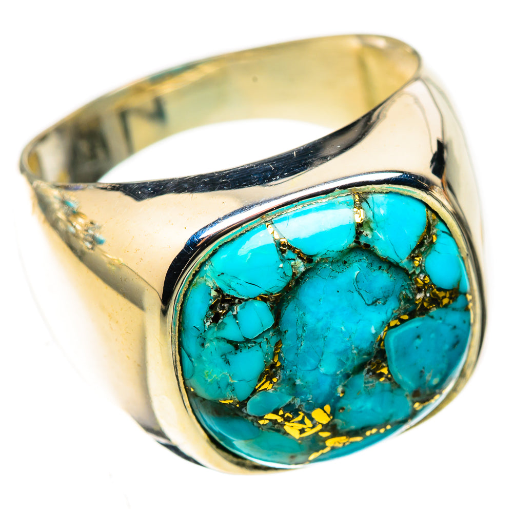 Blue Copper Composite Turquoise Rings handcrafted by Anasilvercos - RING123900 - Photo 2