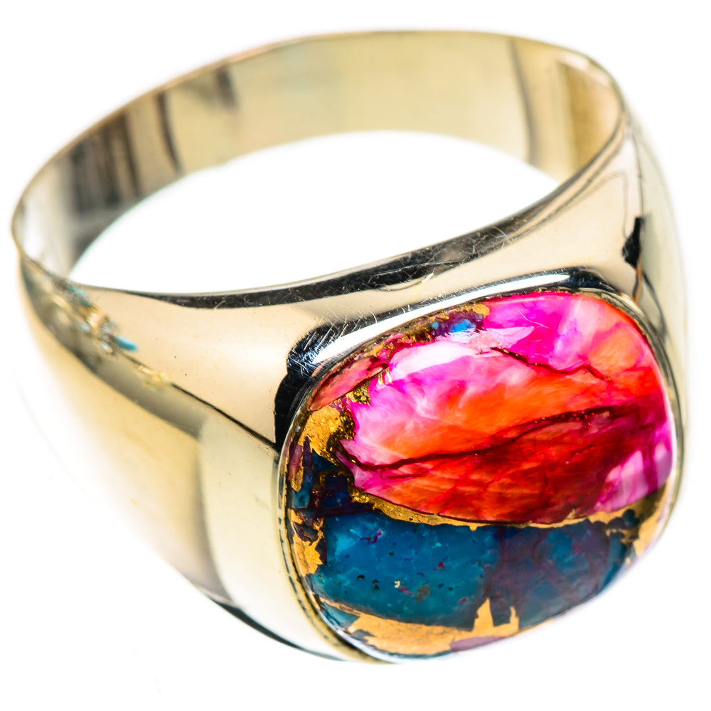 Kingman Pink Dahlia Turquoise Rings handcrafted by Anasilvercos - RING123919 - Photo 2