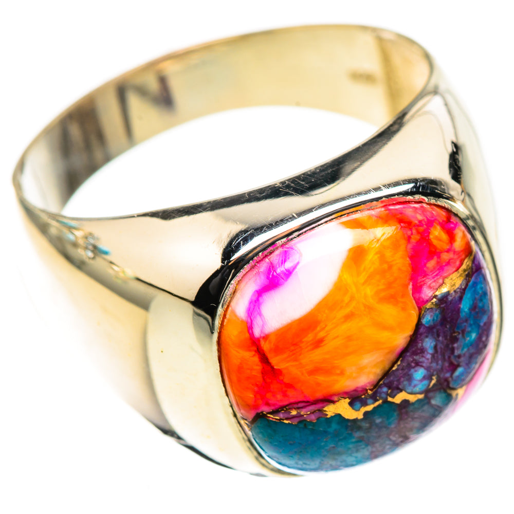 Kingman Pink Dahlia Turquoise Rings handcrafted by Anasilvercos - RING123943 - Photo 2